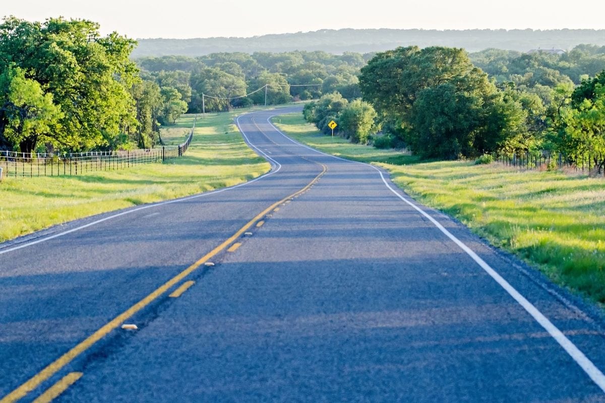 On the road in Texas