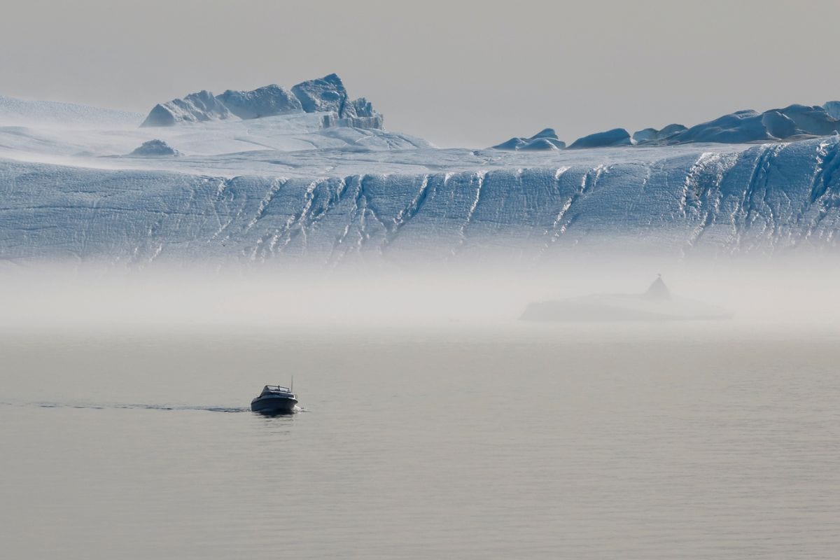 Snow-covered landscape in Greenland