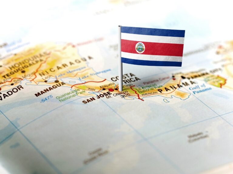 The map of Costa Rica with their flag.