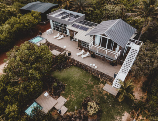 Aerial view of the hotel