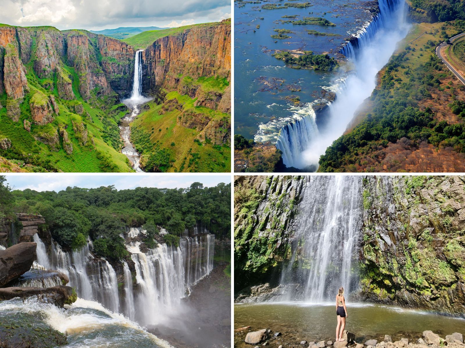 Photos of four African waterfalls