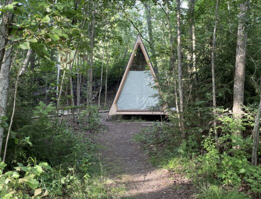 A-shaped cabin in the forest