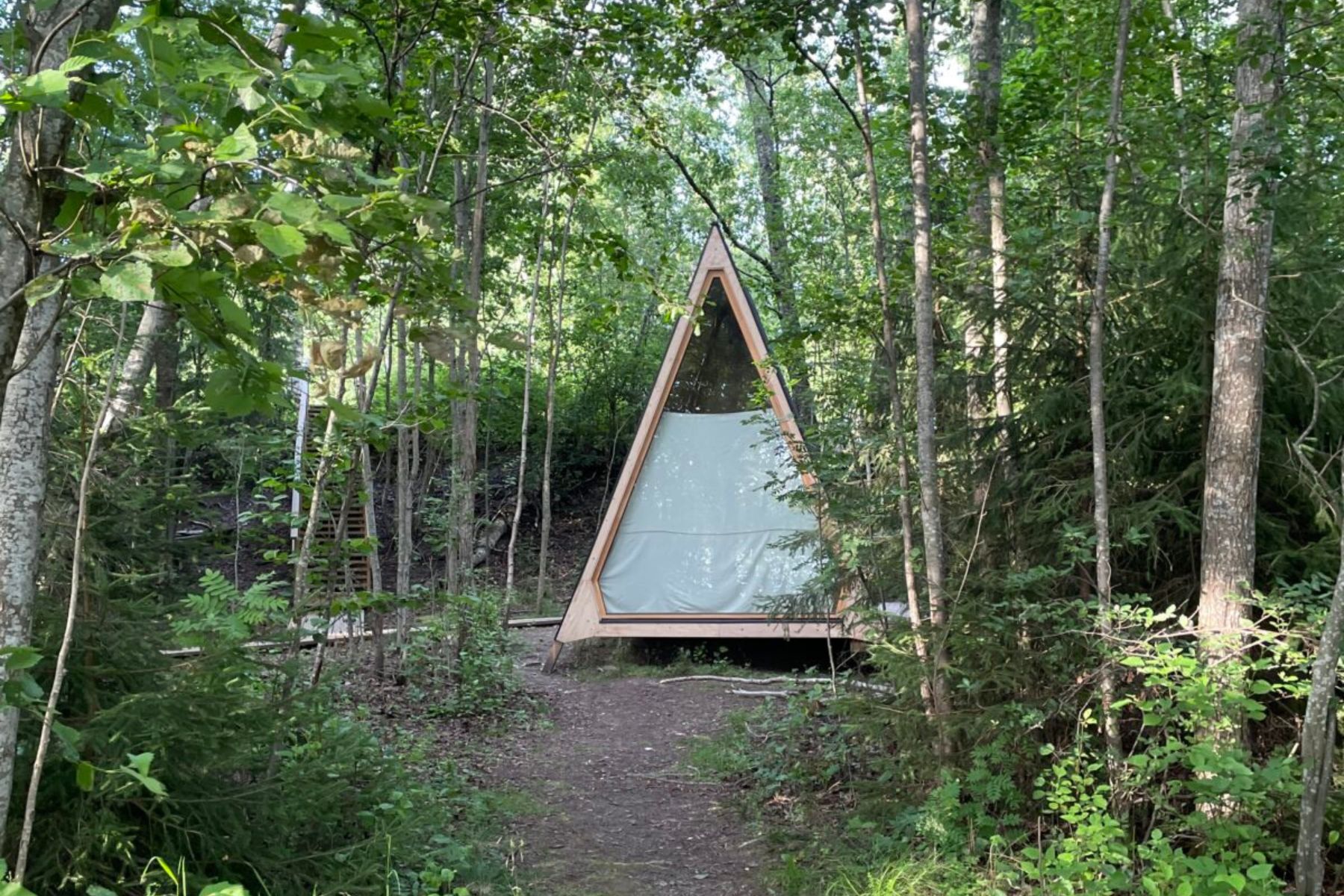 A-shaped cabin in the forest