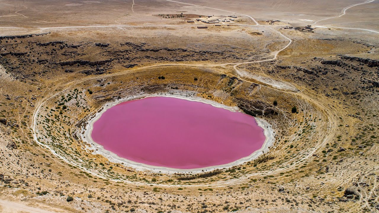 Round pink lake