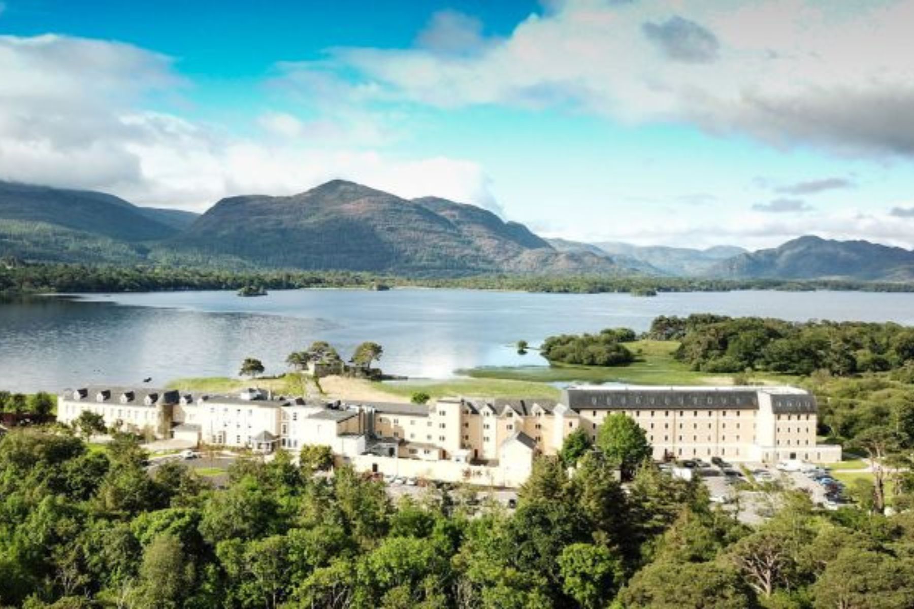 Aerial view of the hotel
