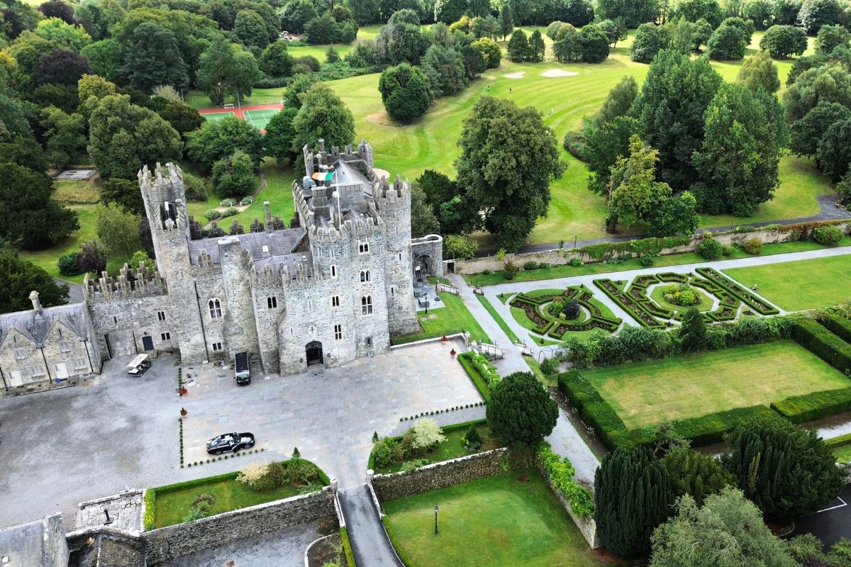 12-century medieval castle from above.