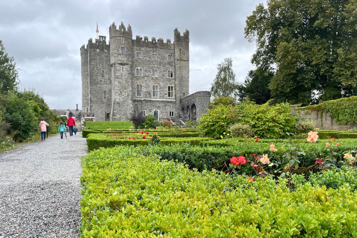 12-century medieval castle with rose garden