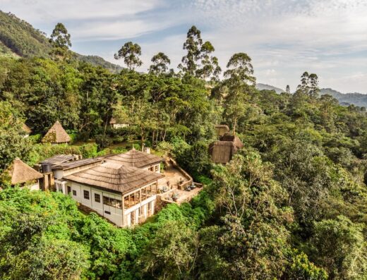 Aerial view of the lodge
